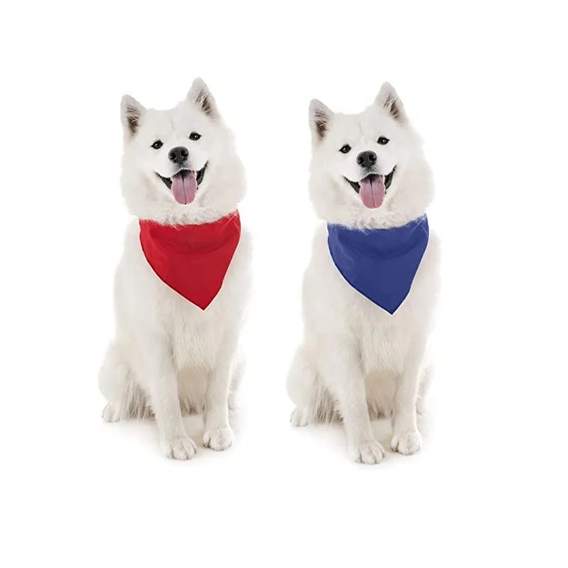 Adjustable DIY 100% Cotton Double Layer Reversible Pet Bandanas for Dogs & Cats Washable Customizable Logo Bulk Pack Outdoor Use