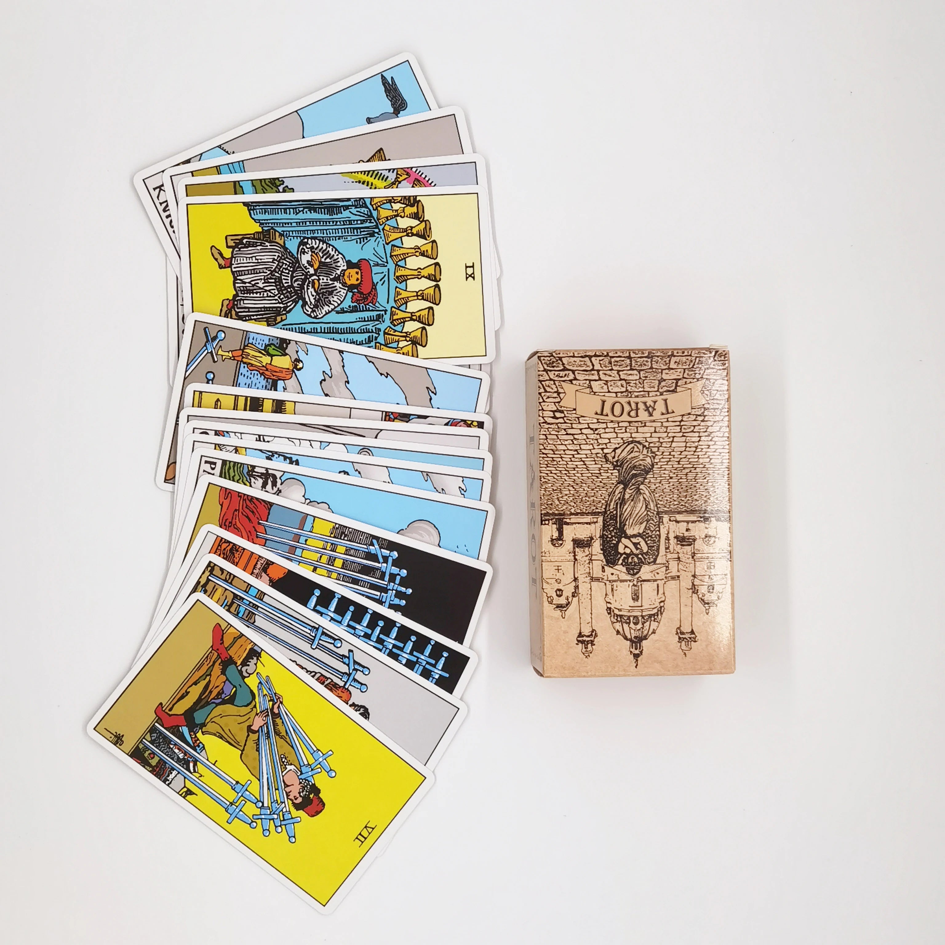 New Custom Tarot Card Printing 70*120mm 78 Sheet Large Tarot Cards With Guidebook for Entertainment