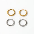 2022 Trendy Earring 18K Gold Plated Meteor Crater Hoop Earrings Stainless Steel Earrings Wholesale