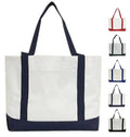 Beach Shopping Bags with Pocket and Top Zipper Closure Large Washable Lightweight for Wedding Birthday Gifts