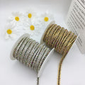 SINRONG Five Color Three Row Crystal Rhinestone Chain Red Gold/Silver Bottom DIY Decoration Accessories with Glass Edging