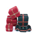 Luxury Double Open PU Leather Microfiber Jewelry Storage Ring Necklace Bracelet Watch Box Case
