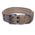 2025 Personalized Tactical Large Pet Collar Double Row Adjustable Buckle Durable Strong Canvas Nylon Dog Collar Solid