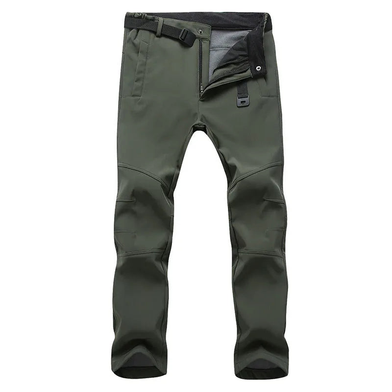 Hiking Pants Men Autumn Casual Warm Fleece Softshell -Tex Outdoor Sports Camping Fishing Skiing Trekking Windproof