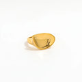 Waterproof Tarnish Free PVD 18K Gold Plated Hammered  Stainless Steel Rings Fashion Jewelry for Women Gold Jewelry