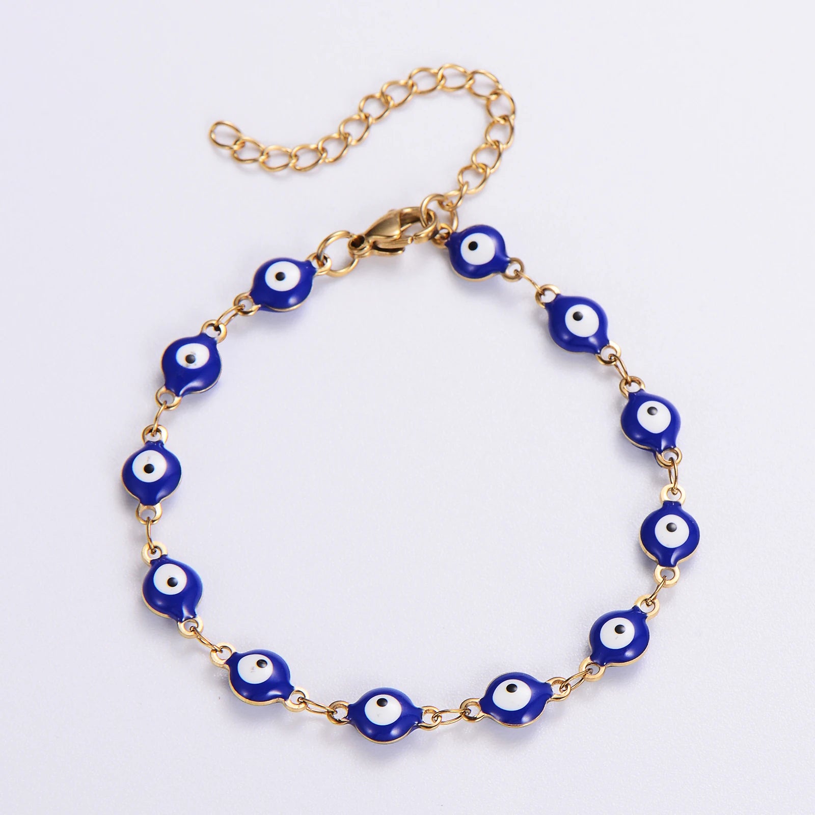 Bohemia Boho Adjustable Stainless Steel Turkish Jewellery Evil Eye Beaded Hand Bracelets for Women Men