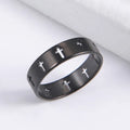 High Polished Religion Rings Jewelry Popular Simple Hollow Cross Pattern Stainless Steel Multicolor Ring for Women Men