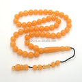 Handmade Orange Luminous Resin Round Bead Bracelet Muslim Tesbih Prayer Beads Rosary Islamic Misbaha Subha