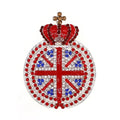 Wholesale Price UK Union Flag Brooch Rhinestone Crown Angel British Flag Patriotic Brooch Pin