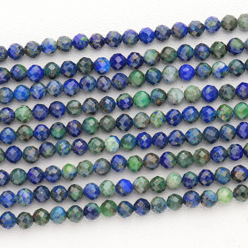 Popular Natural Healing Faceted Azurite Malachite Lapis Chrysocolla Loose  Beads Strands for Jewelry Making 2mm 3mm 4mm