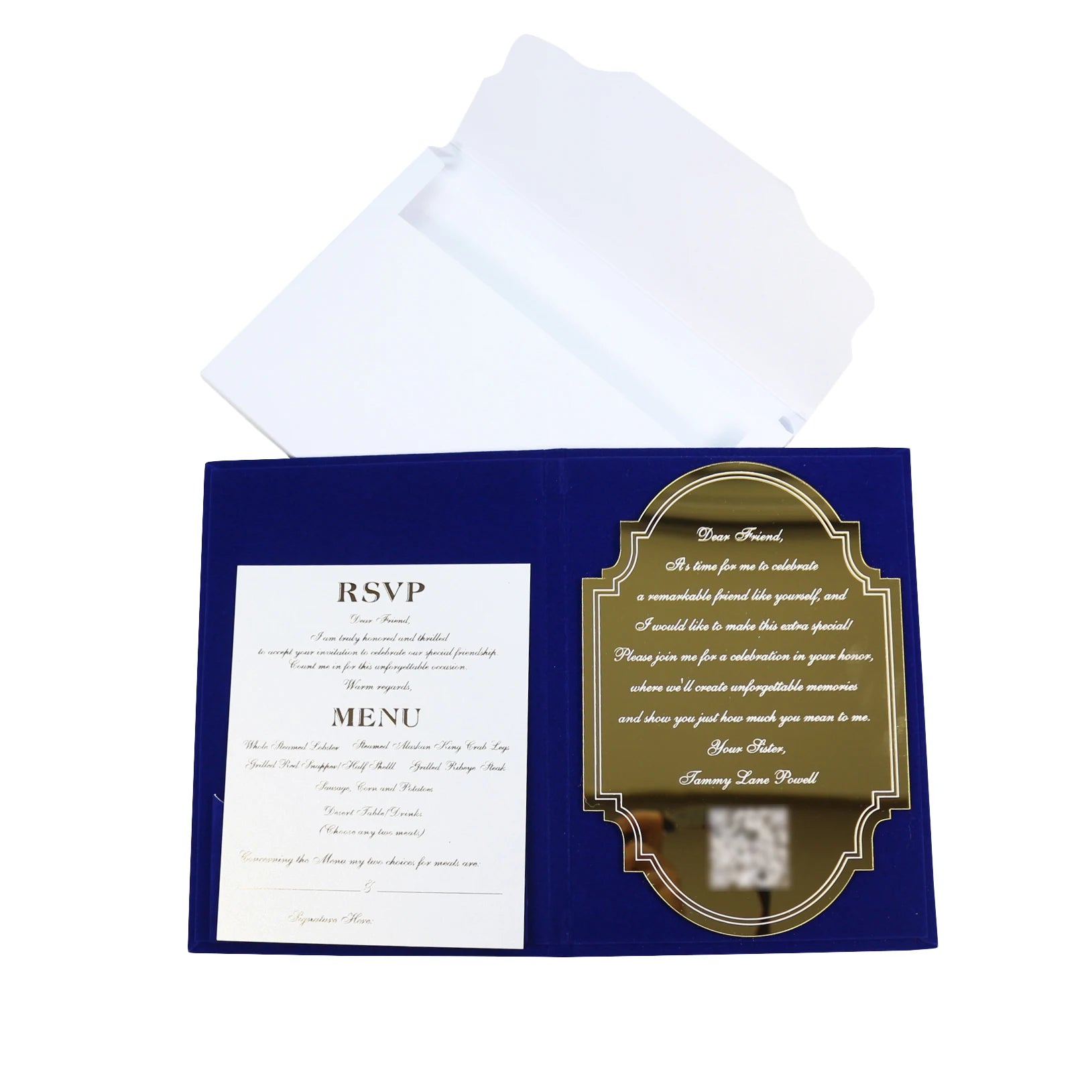 DIY Luxury Customized Handmade Paper Invitation Cards with Mirror Acrylic Envelopes for Weddings Events Music Theme