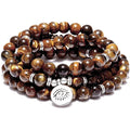 108 Natural Gemstone Yellow Tiger Eyes Prayer Beads Necklace Jasper Mala Wrap Bracelet for Meditation