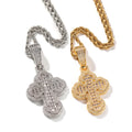 Xiangluo Men's Trendy Gold Brass Silver 10K 14K 18K Hip Hop Icy Bling Necklace Cloud Cross Shape Pendant CZ Diamond Zircon Charm