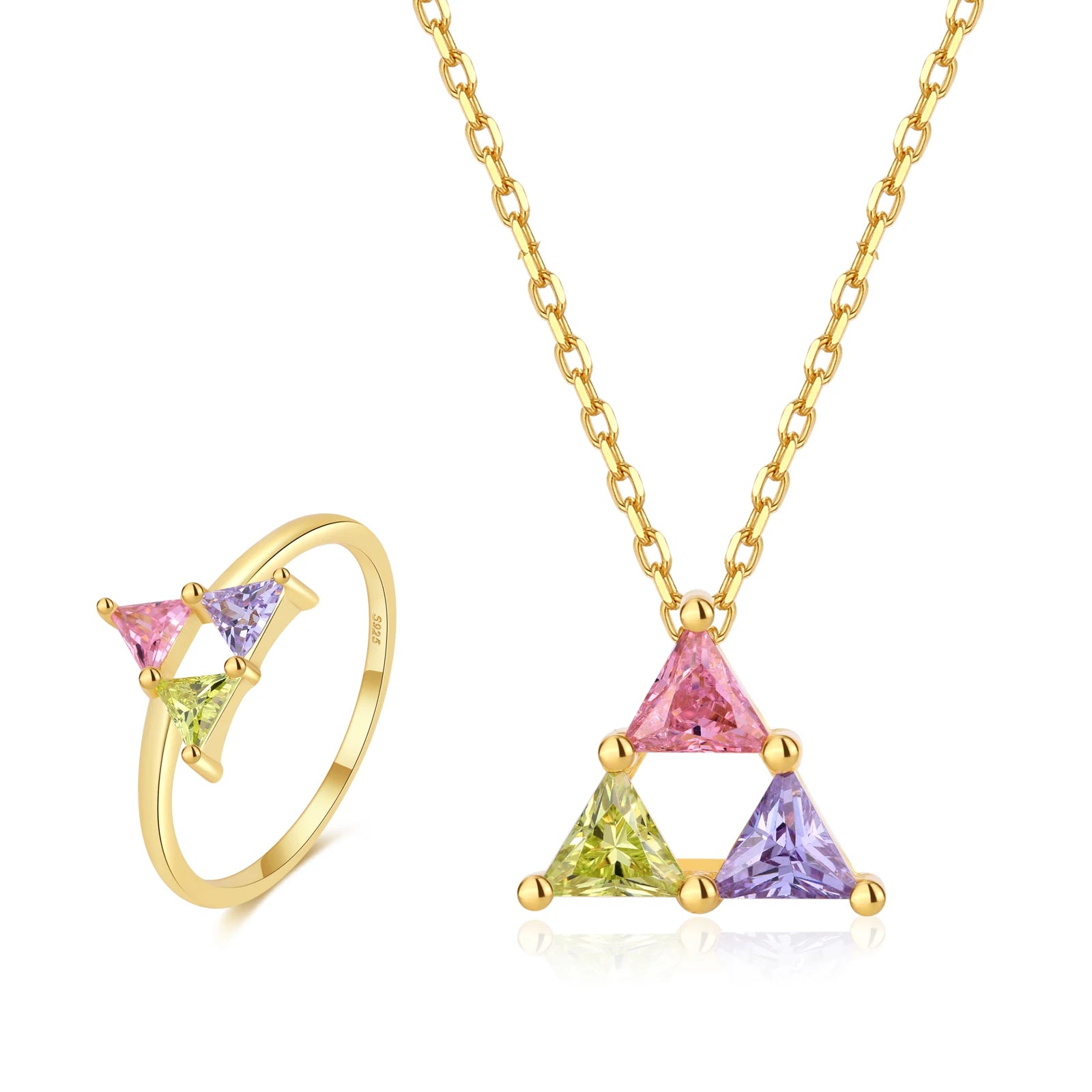 Fashion Bridal Jewelry Set Sterling Silver 925 Pendant Necklace Women Rings Gemstone Sterling Silver Rings