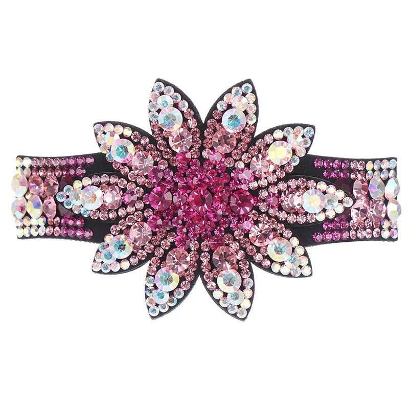 HX-133 Czech Diamond Spring Clip Full of Rhinestone Hairpin Austrian Diamond Hair Accessories Flower Diamond Crystal