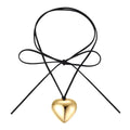 New Women Pull Adjustable Choker Personality Large Heart Pendant Necklace Valentine's Day Jewelry Gift