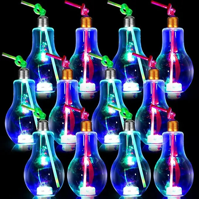 LED Water Bottles Colored Lights Luminous Cup Bottle clear Lamp Cups Bulb Plastic Drinking Cup