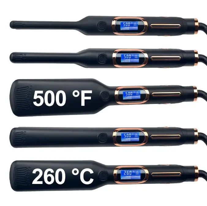 Professional 500F Wide & Narrow Hair Styler Titanium MCH LED Display Electric Hair Straightener with Low MOQ & Custom Logo
