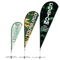 Wholesale Promotional Teardrop Flag Custom Silk Screen Printing Knitted Polyester Fiberglass Aluminum Alloy Flagpole Banner
