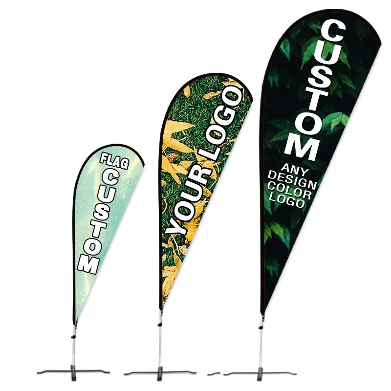 Wholesale Promotional Teardrop Flag Custom Silk Screen Printing Knitted Polyester Fiberglass Aluminum Alloy Flagpole Banner