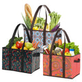 Heavy Duty Custom Foldable Trunk Organizer Recycled Reusable Grocery Shopping Bags Hard Bottom Convenient Foldable Shopping Cart