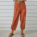 Clearance Sales Hot Products Custom Logo Women's Spring Summer Casual Pants Plus Size 5XL Breathable Cotton Linen Wide Leg