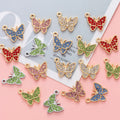 Wholesale 50 PCS/Bag Crystal Butterfly Pendant DIY Accessories for Jewelry Making