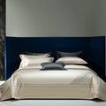 Wholesale Vintage European Style king Size Grey Bed Sheets 100% Cotton Solid Color Duvet Cover Embroidery Bedding Set