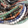 Wholesale Lapis Lazuli Rose Quartz Alabaster Agate Tiger Eye Natural Stone Beads for Bracelets Necklace Jewelry Making