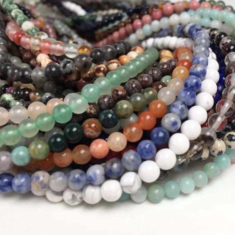 Wholesale Lapis Lazuli Rose Quartz Alabaster Agate Tiger Eye Natural Stone Beads for Bracelets Necklace Jewelry Making
