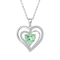 Hot Sale 925 Sterling Silver Women's Heart Necklace Zircon Gemstones Love Heart Pendant Gold Rhodium Plated Jewelry for Parties