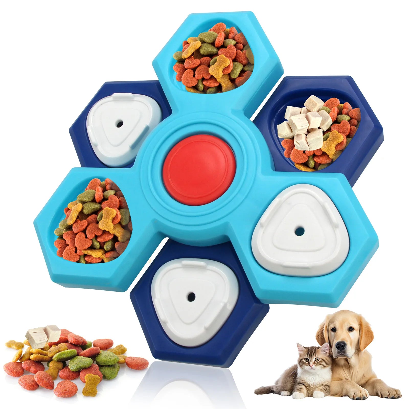 Interactive Slow Food Pet Bowl Durable Latex New Dog Cat Puzzle Plate Squeaky Feature Anti-Boredom Artifact Pet Dog Feeder Toy