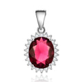 925 Sterling Silver Crystal Pendants & Charms Vintage Rhodium Plated Birthstone Simple Fashion Prong Setting Pendant