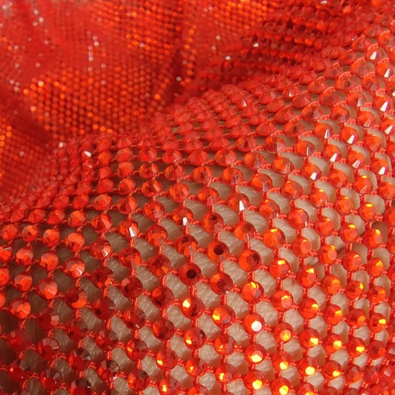 Newest Fashion Small Eyelet Mirco Fishnet Net With Rhinestones Crystal for Bikini Bodysuit