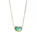 Simple Popular Gold Plated Jewelry Stainless Steel Crystal Charm Necklace