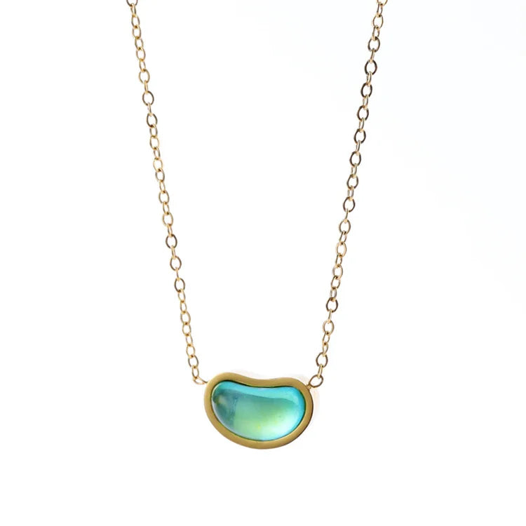 Simple Popular Gold Plated Jewelry Stainless Steel Crystal Charm Necklace