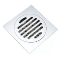 Rectangle Shower Floor Drain Brass Chrome Plated Easy Installation Contemporary Modern Design for Bathroom