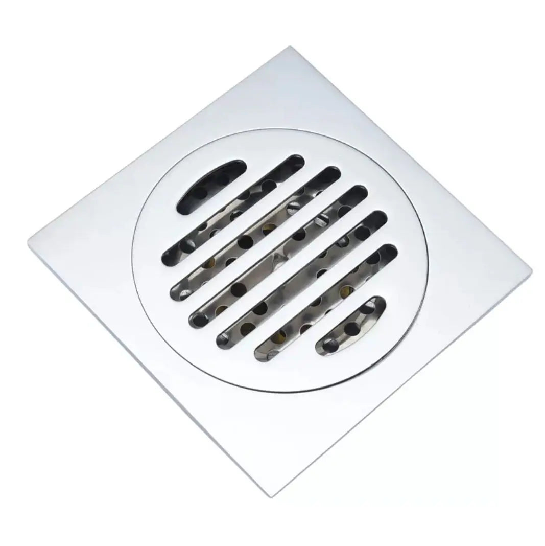 Rectangle Shower Floor Drain Brass Chrome Plated Easy Installation Contemporary Modern Design for Bathroom