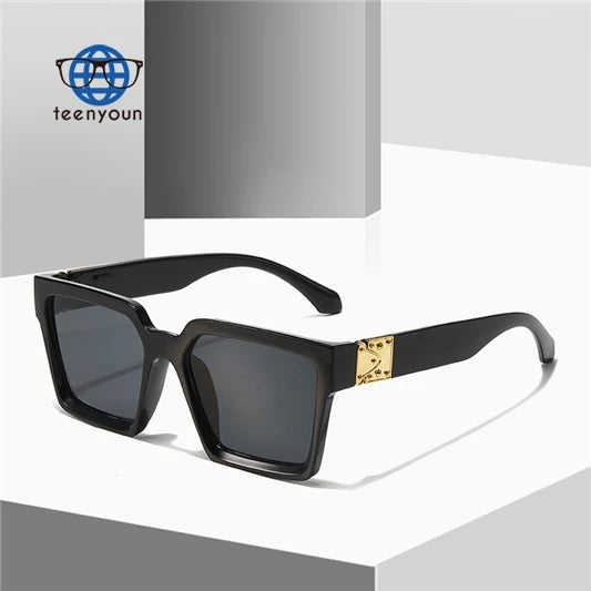 Teenyoun Square Eyeglasses With an Attractive Dark Lens Men Eyeglasses Square Frame Gafas De Sol Millionaire Sunglasses Men