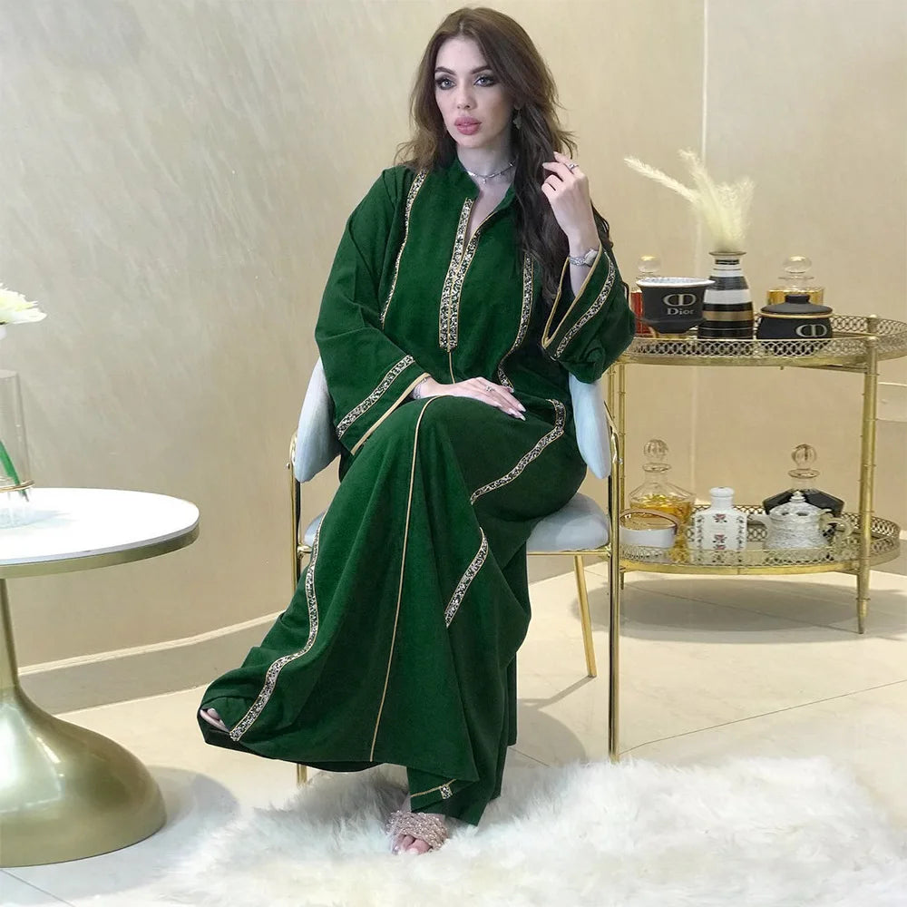 Islamic Clothing Abaya Women Muslim Dress Kaftan Dresses Dubai