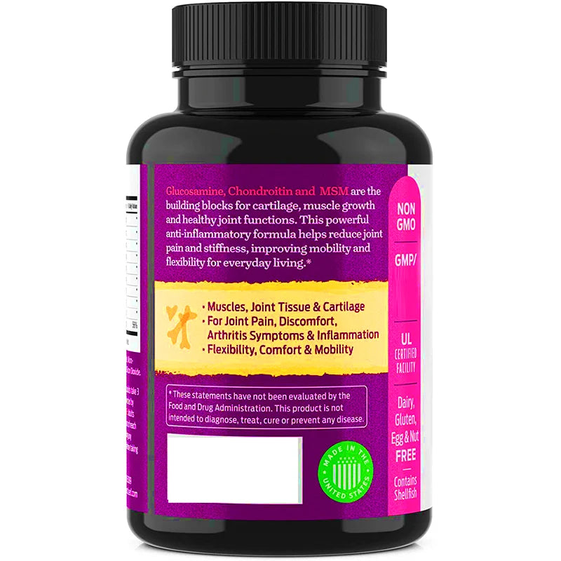 Private Label Doctor's Advice Supplement Glucosamine Chondroitin MSM Tablets Joint Soothing Tablets