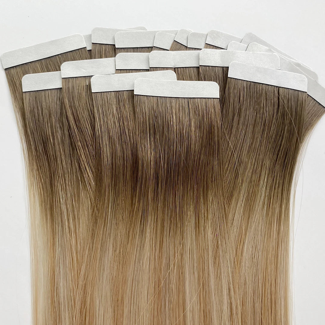 Wholesale Hair Double Drawn Virgin Human Hair Extensions Tape in Wave Hair