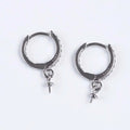 New Design Hoop 925 Sterling Silver Circle Zircon Earring Fitting