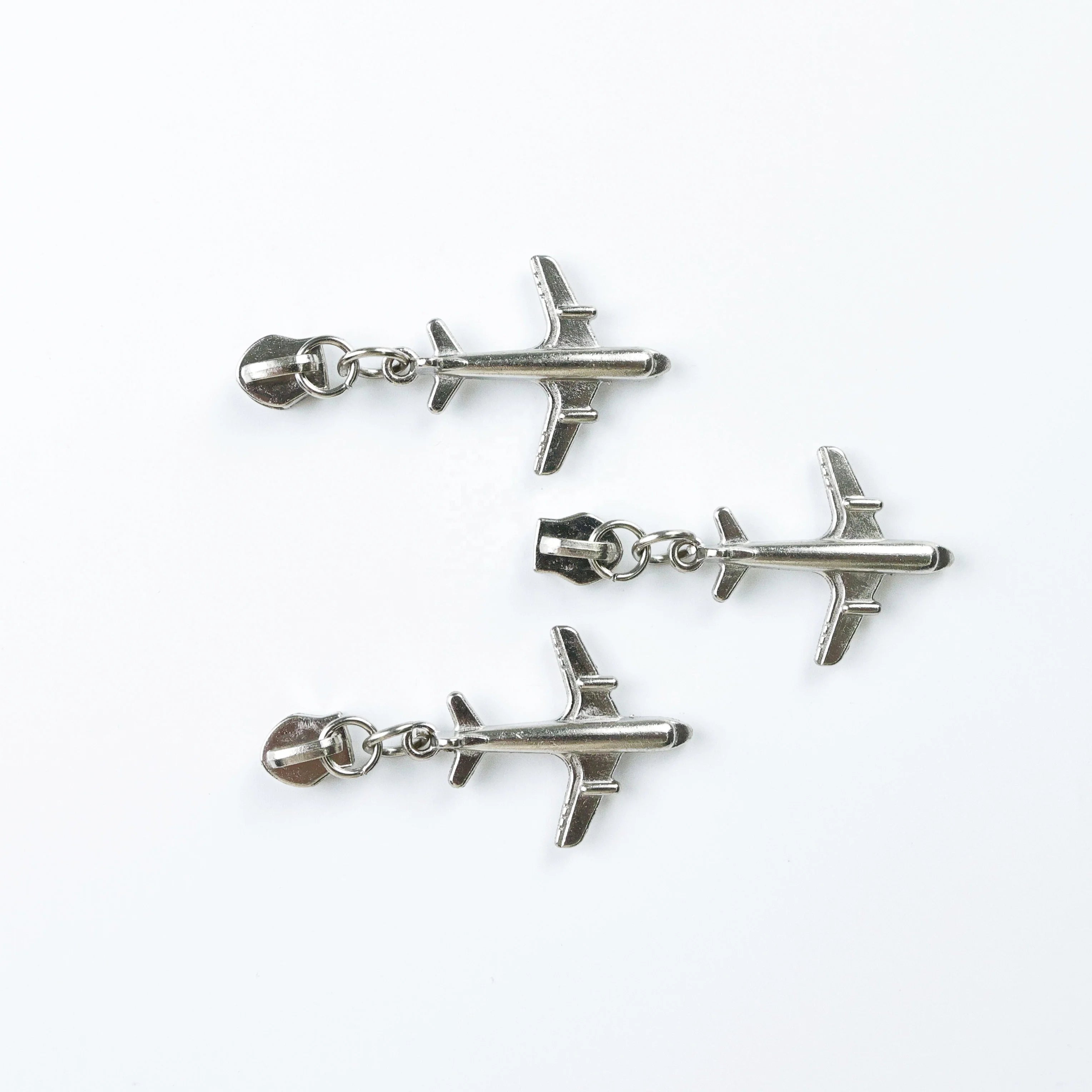 Wholesale Custom Color Zinc Alloy 5# Zipper Slider Puller Airplane Shape for Bags & Garments-Fancy Design