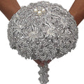 YP005 Luxury Crystal Bride Wedding Bouquet High Grade Artificial Crystal Bouquet Holding Flower Artificial Flower