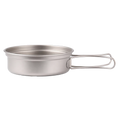 Ultralight Titanium Frypan Bowl Outdoor Camping Frying Pan Hiking Backpacking Cooking Frying Pan with Foldable Handles