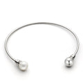 OEM Stainless Steel Necklace for Women Trendy Gold Plated Pearl Bead Choker with Heart Pattern Contracted Jewelry Collier