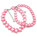SC Personalized Teen Girls Colorful Y2K Necklace Summer Choker Necklace Fashion Transparent Pink Acrylic Star Beaded Necklace