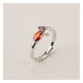 Vintage Design Shorea 4mm Garnet Red Stone S925 Silver Ring Plated 18-karat Gold Garnet Open Silver Rings for Women
