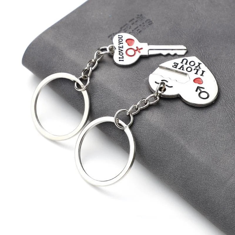 New Trendy Hot Sale One Pair Key Chain Alloy Arrow Bow Love Keyrings Key Chains Lovers Ring Couples Keychain for Gift